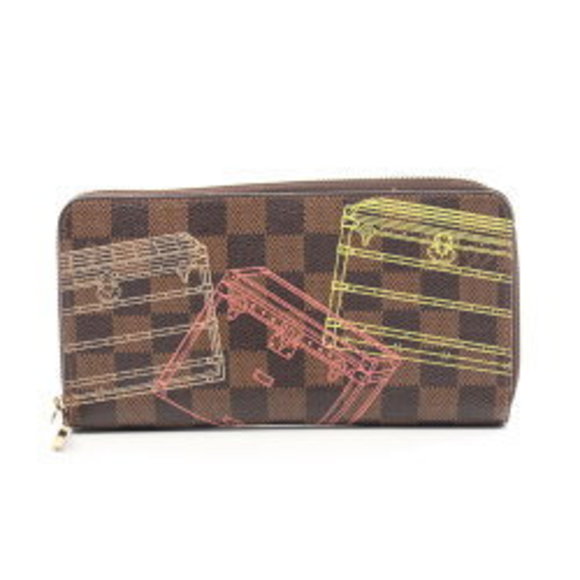 Louis Vuitton Zippy Wallet Damier Trunk Long Canvas Brown Multicolor - Picture 1 of 7
